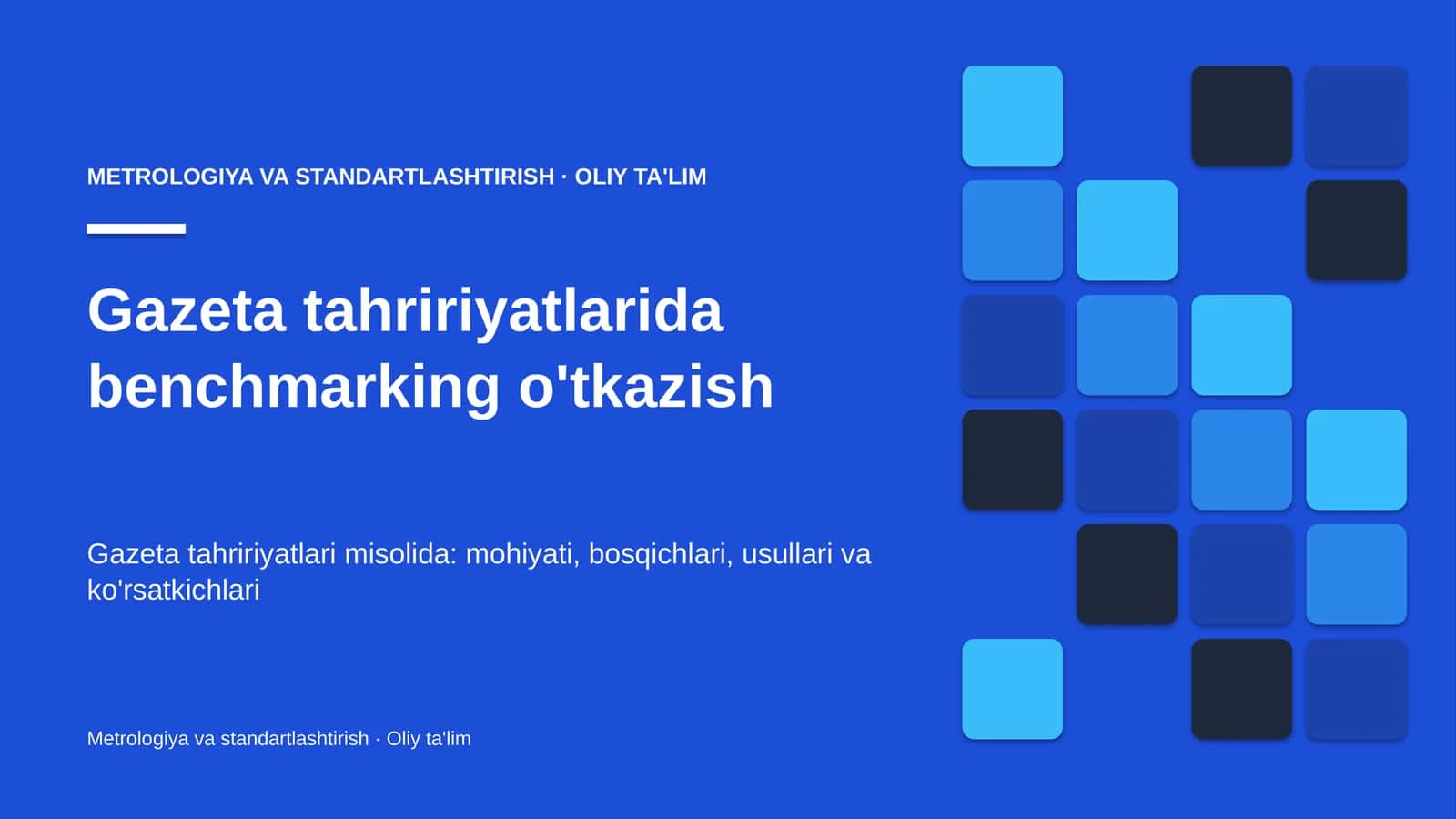 gazeta tahririyatlarida benchmarking o'tkazish 7201