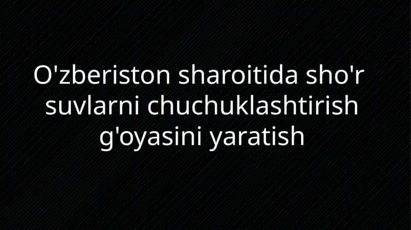 O'zberistonsharoitidasho'r suvlarnichuchuklashtirishg'oyasi