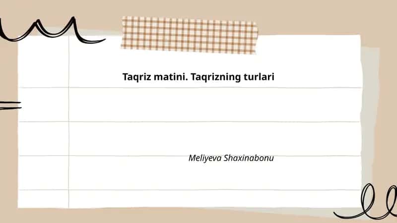 Taqriz matini. Taqrizning turlari