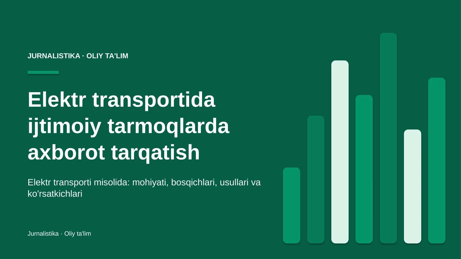 Elektr transportida ijtimoiy tarmoqlarda axborot tarqatish
