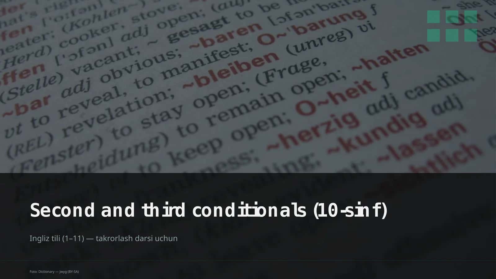 Second and third conditionals (10-sinf)