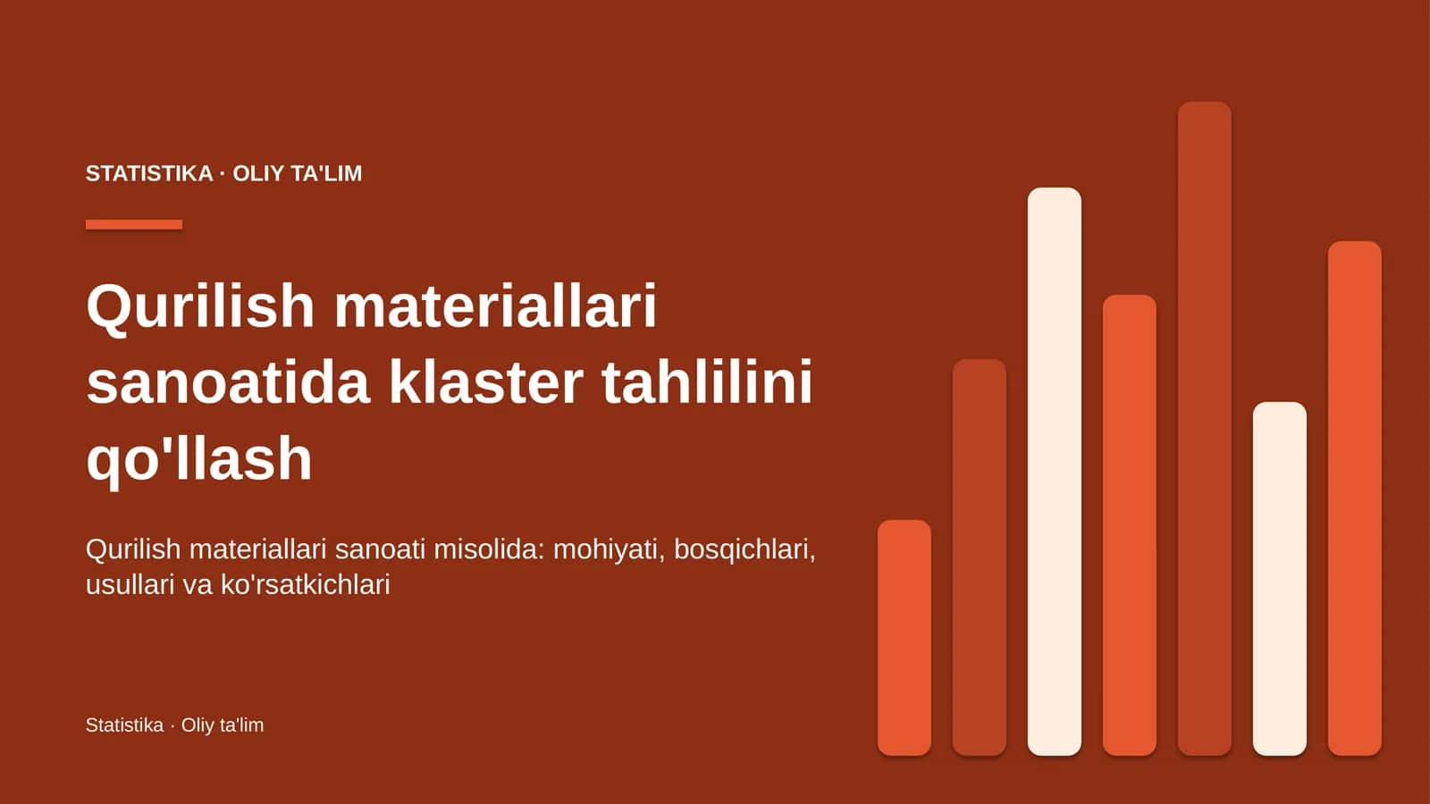 Qurilish materiallari sanoatida klaster tahlilini qo'llash