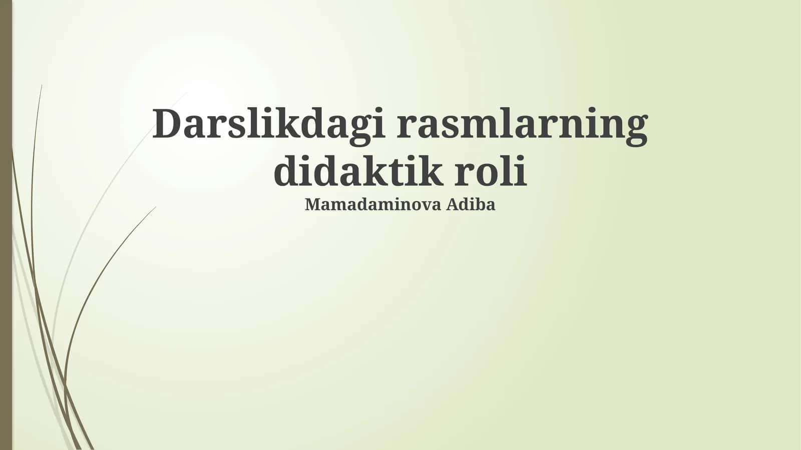 Darslikdagi rasmlarning didaktik roli
