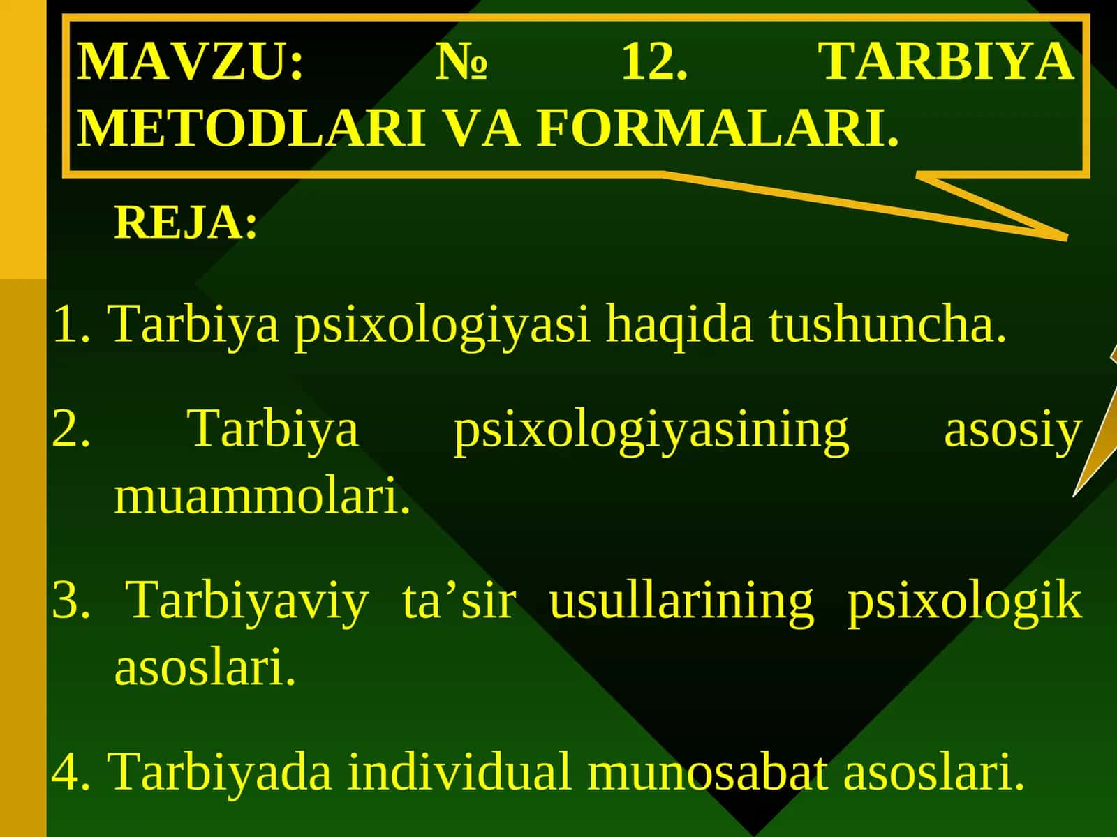 TARBIYA METODLARI VA FORMALARI
