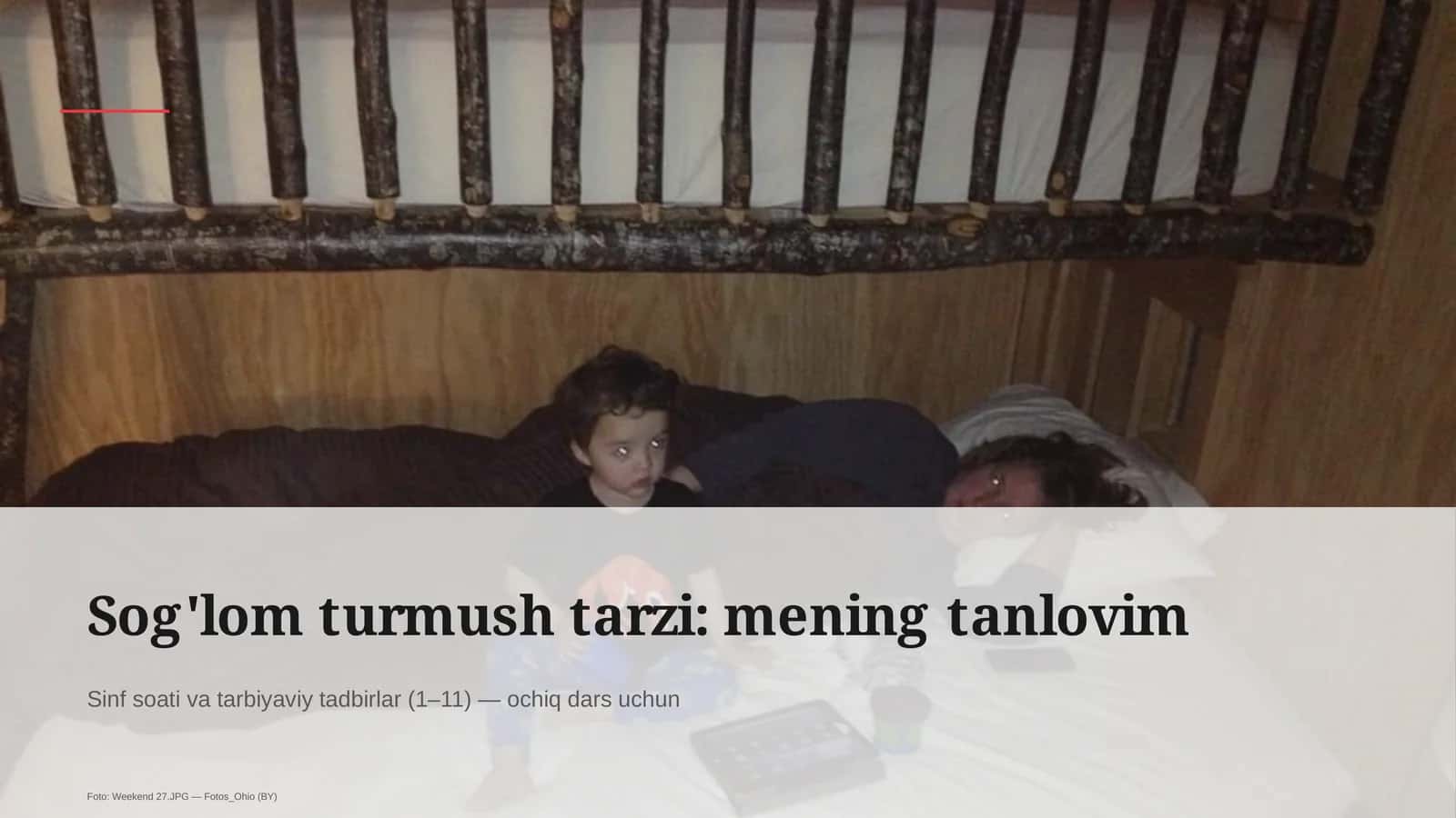 Sog'lom turmush tarzi: mening tanlovim