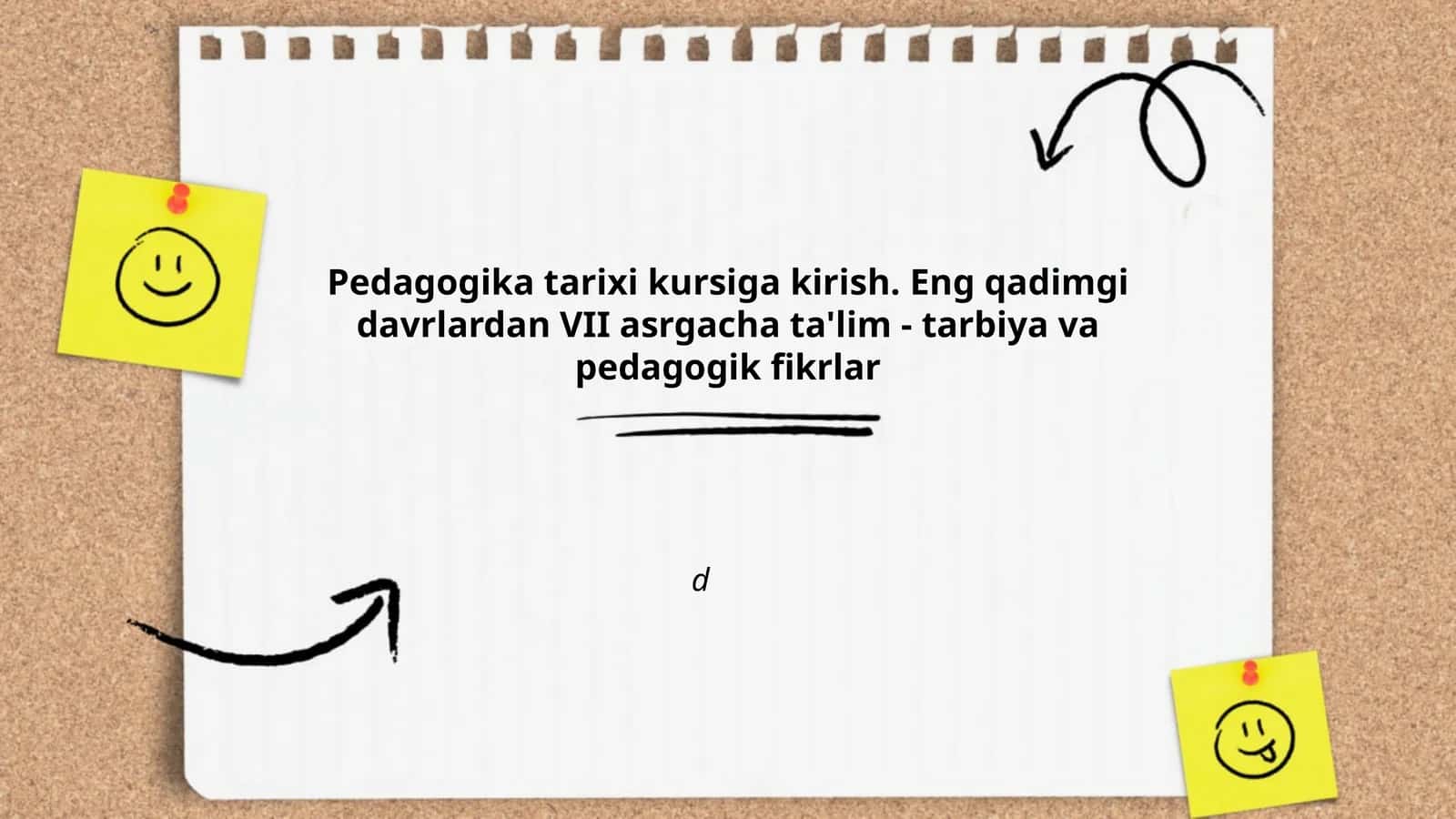 Pedagogika tarixi kursiga kirish