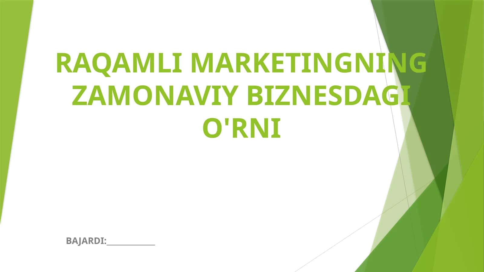 Raqamli marketingning zamonaviy biznesdagi o'rni