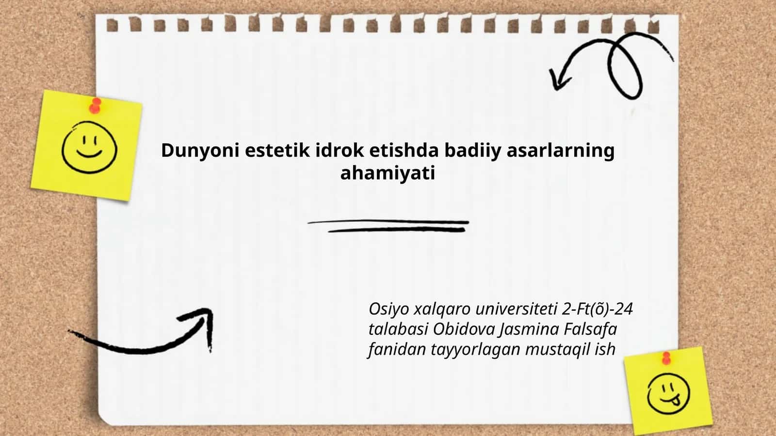 Dunyoni estetik idrok etishda badiiy asarlarning ahamiyati