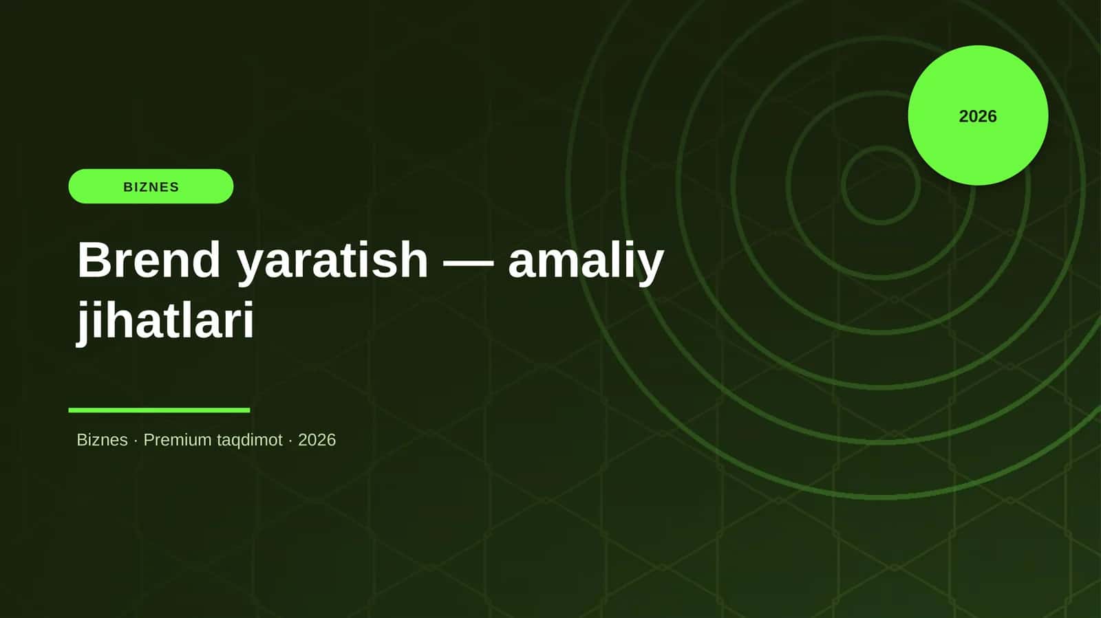 Brend yaratish — amaliy jihatlari