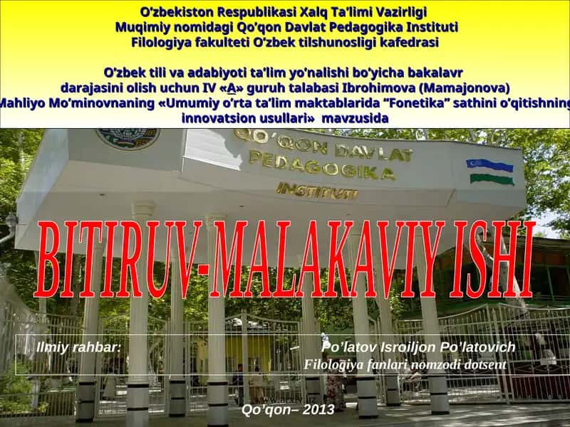 BITIRUV-MALAKAVIY ISHI