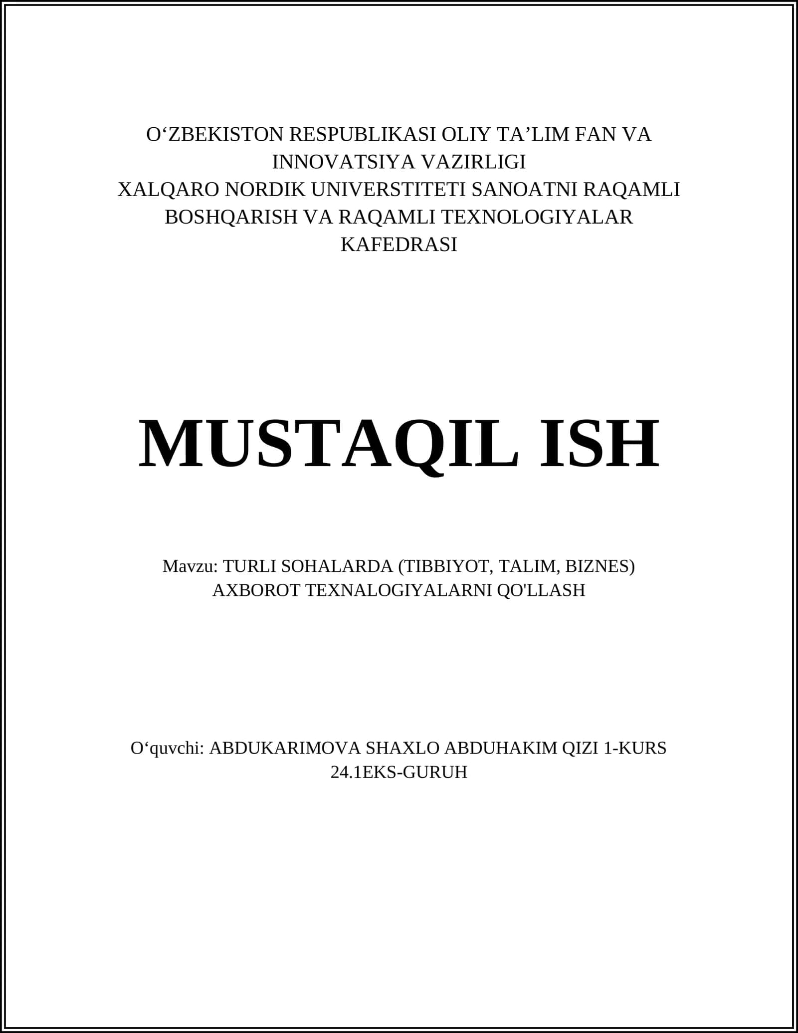 Tibbiyotda axborot texnologiyalari: Elektron sog'liqni saqlash tizimlari