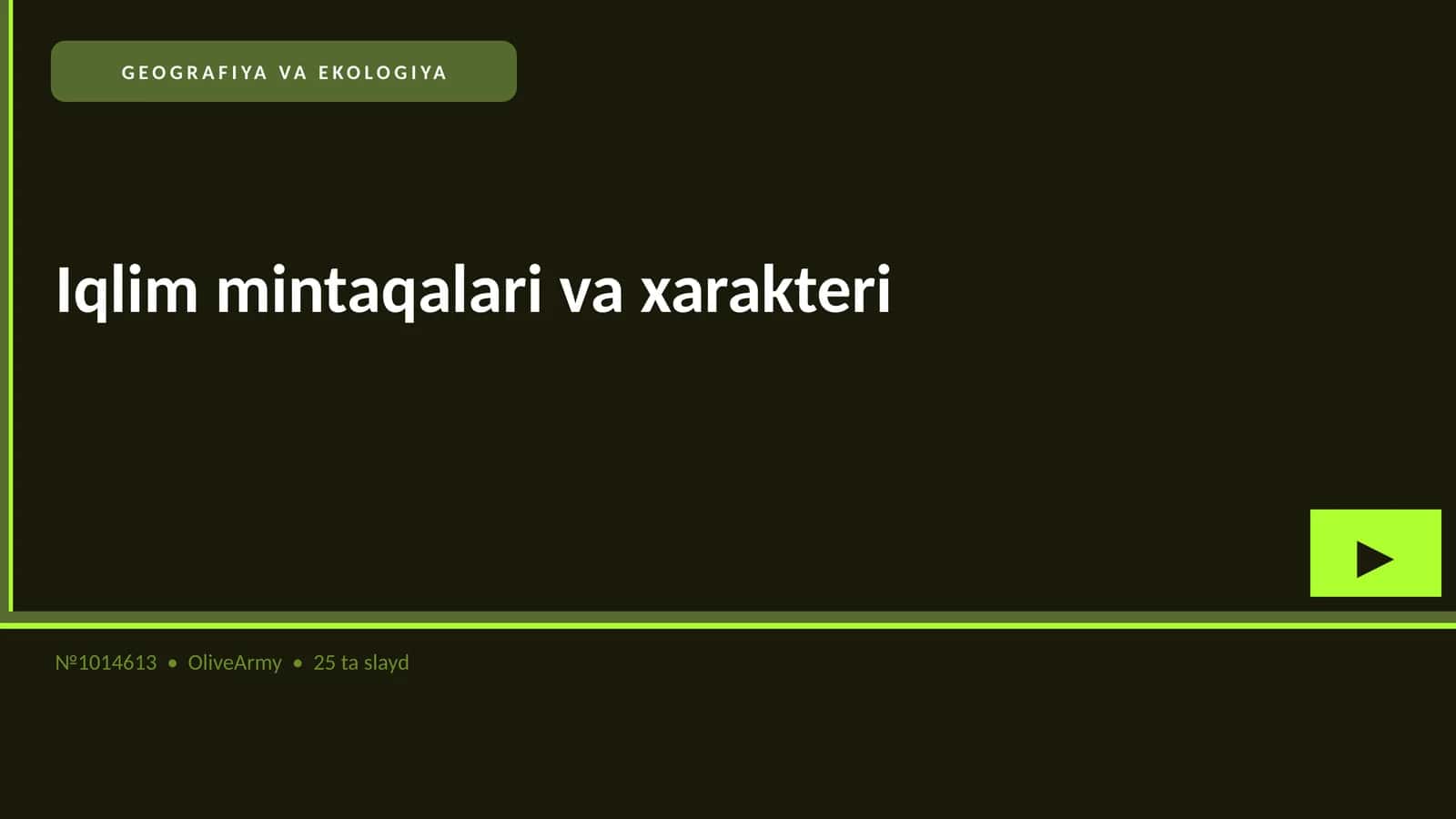 GEOGRAFIYA VA EKOLOGIYA Iqlim mintaqalari va xarakteri