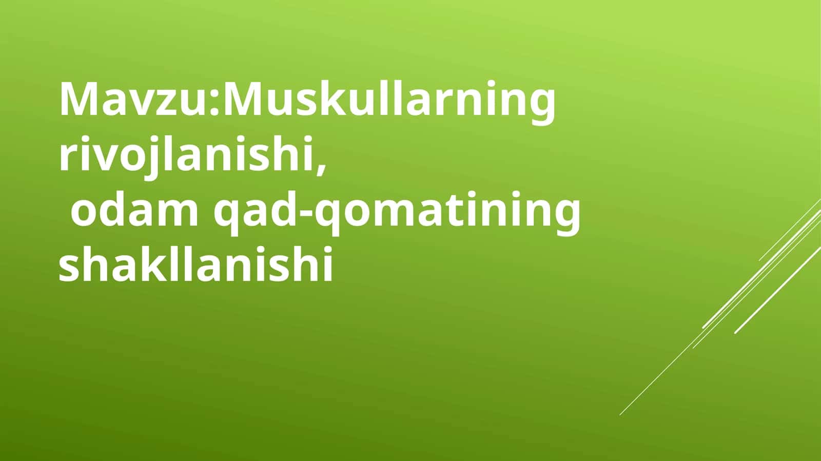 Muskullarning rivojlanishi