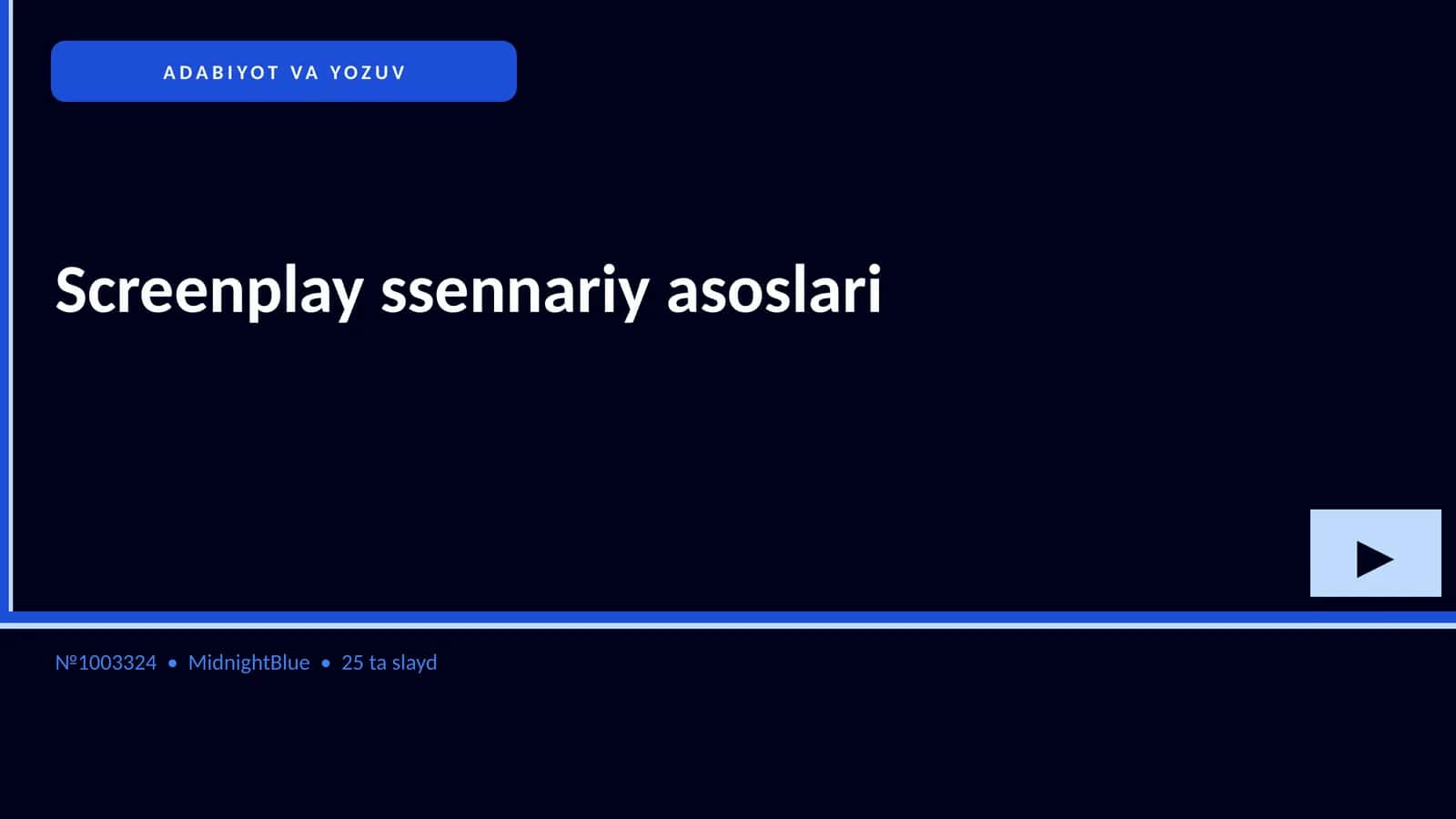 Screenplay ssennariy asoslari