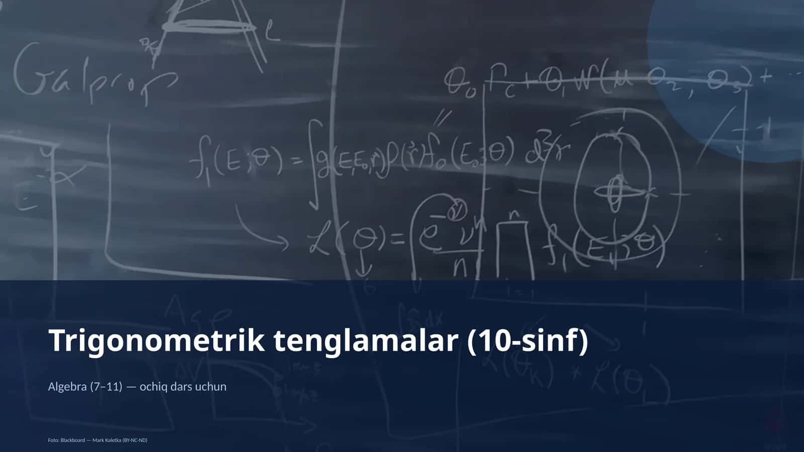 Trigonometrik tenglamalar (10-sinf)