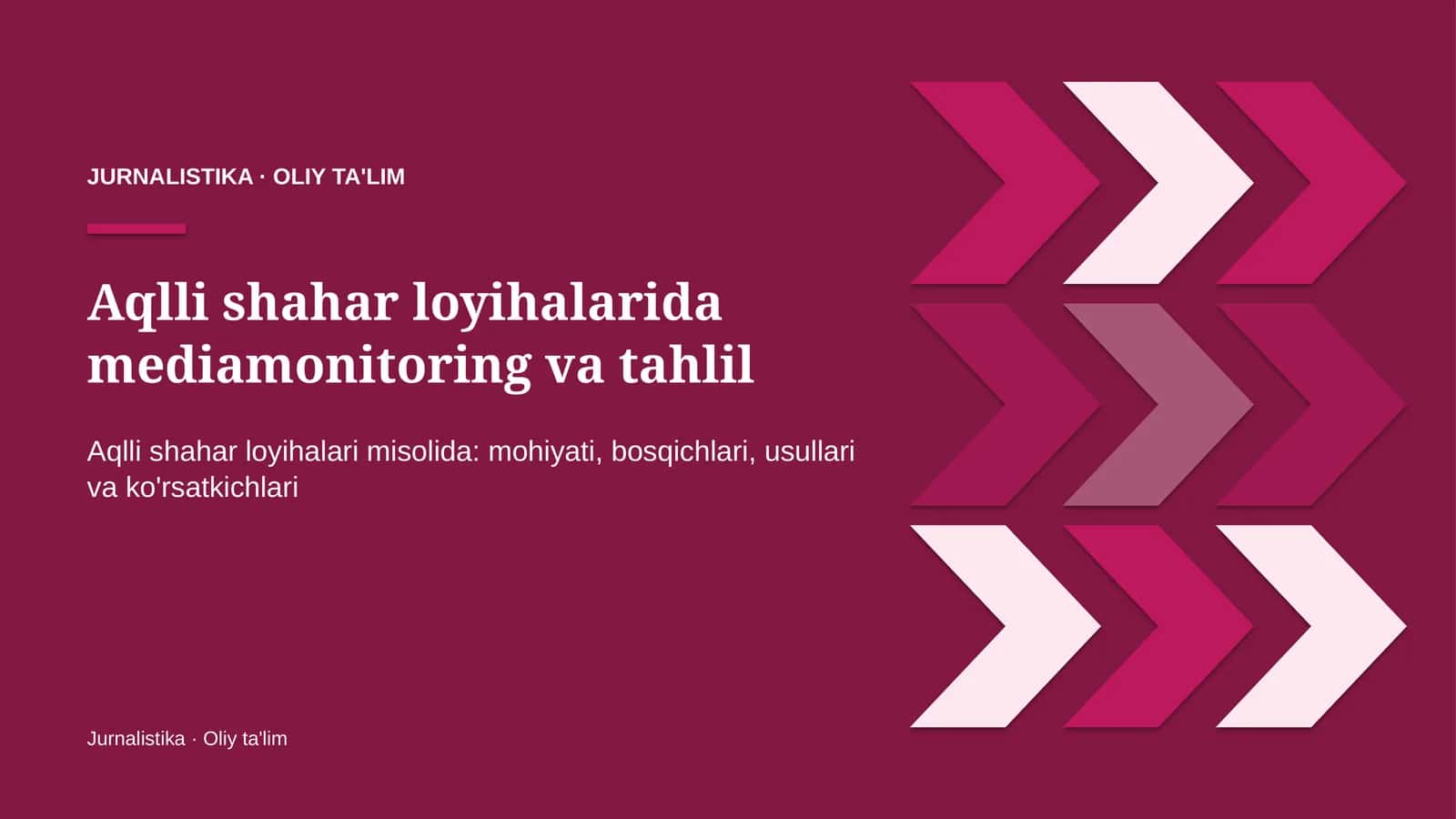 Aqlli shahar loyihalarida mediamonitoring va tahlil