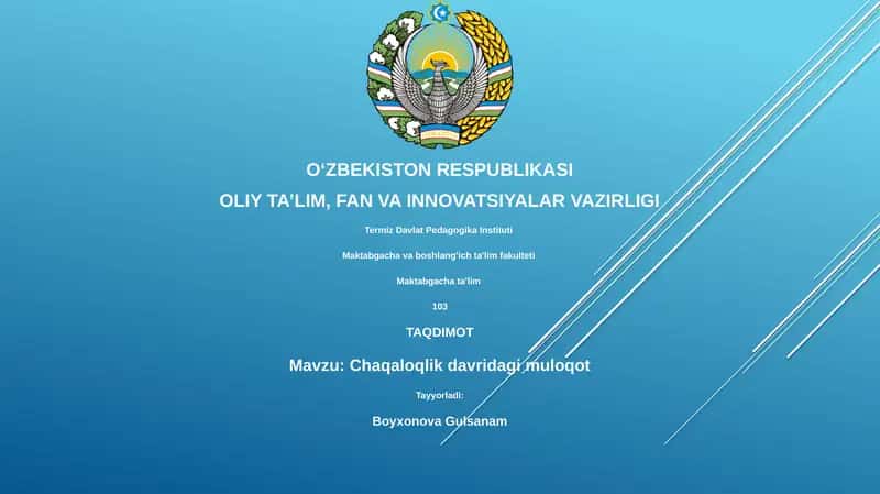 Chaqaloqlik davridagi muloqot