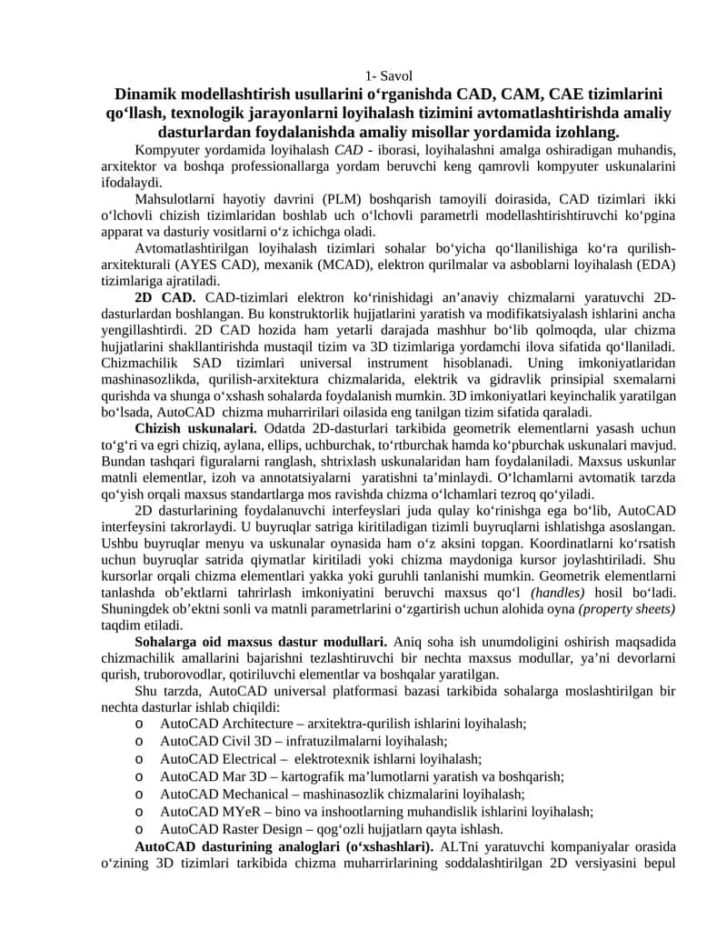 CAD-tizimlari