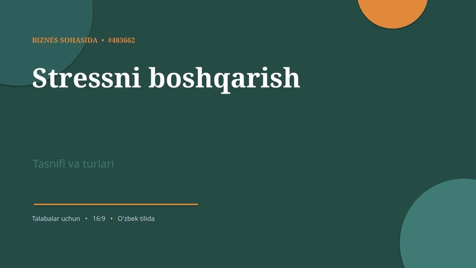 Stressni boshqarish