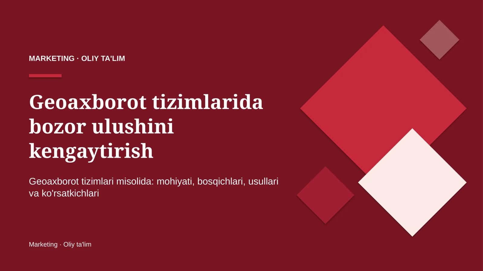 Geoaxborot tizimlarida bozor ulushini kengaytirish