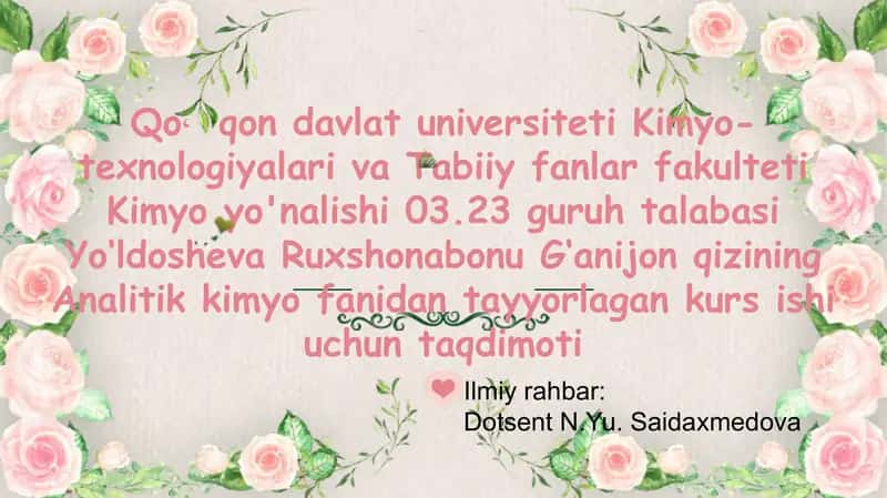 Analitik kimyo kursi