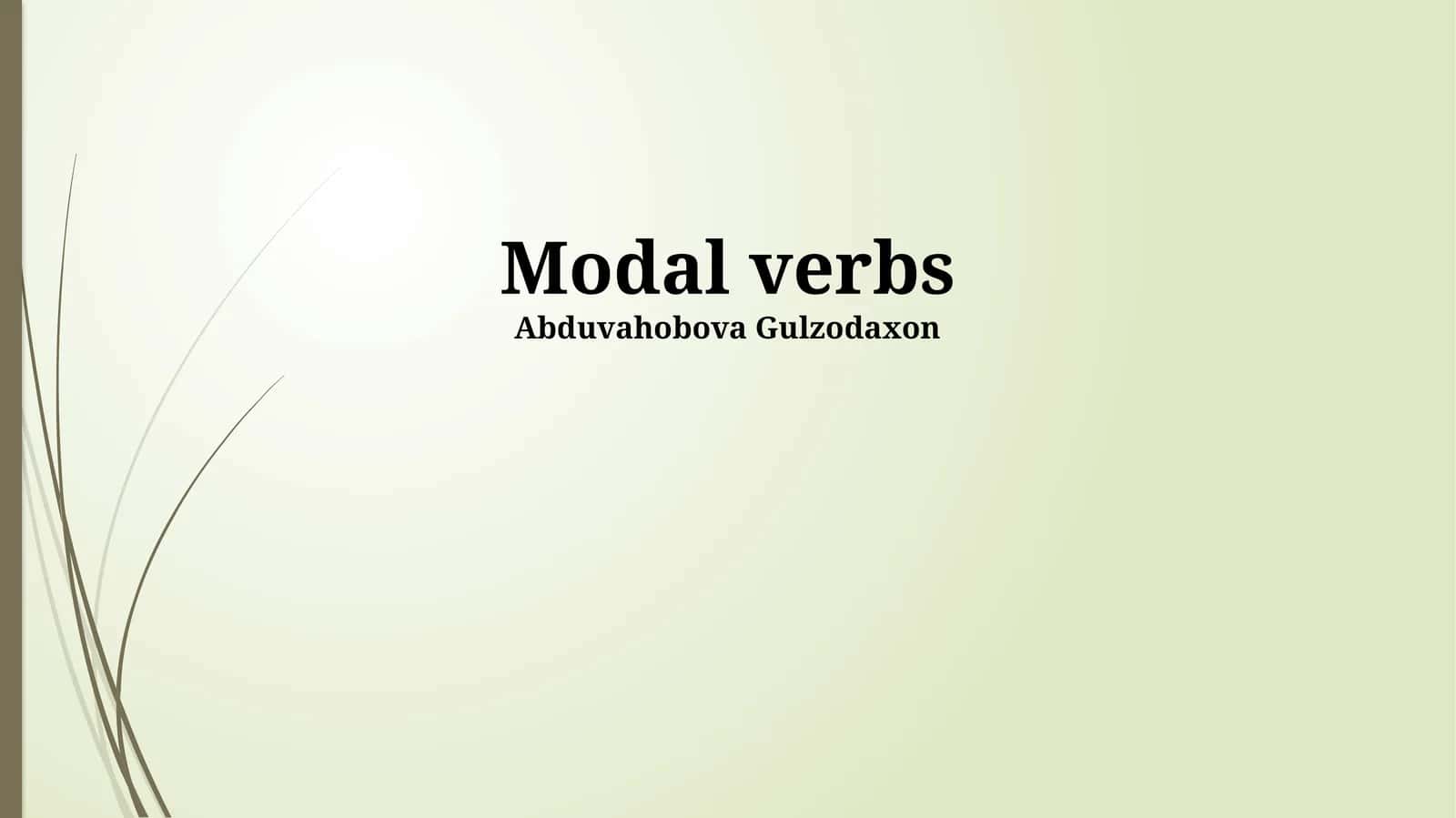 Modal verbs