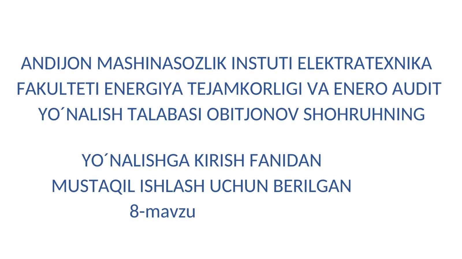 ATOM ELEKTR STANSIYALARI HAQIDA TUSHUNCHA