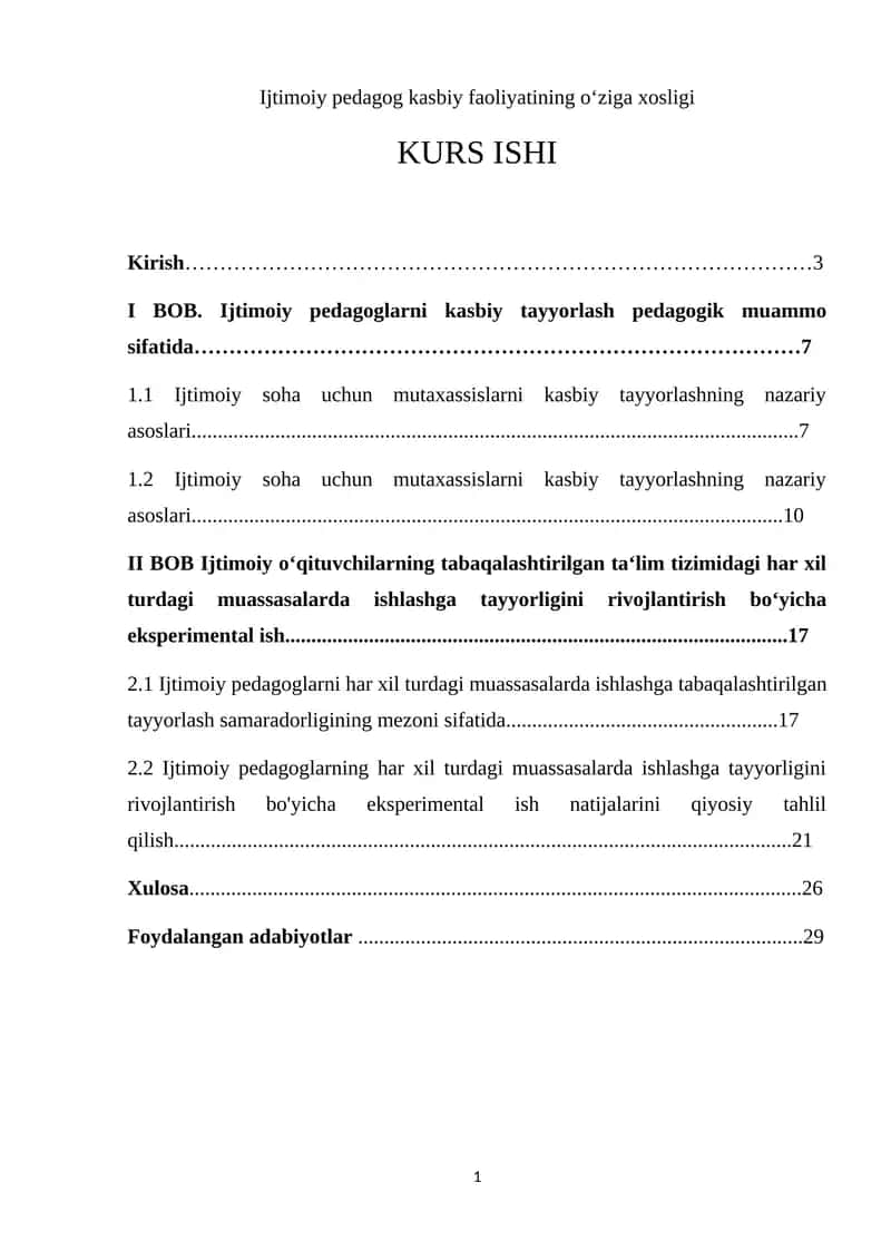 Ijtimoiy pedagog kasbiy faoliyatining o‘ziga xosligi