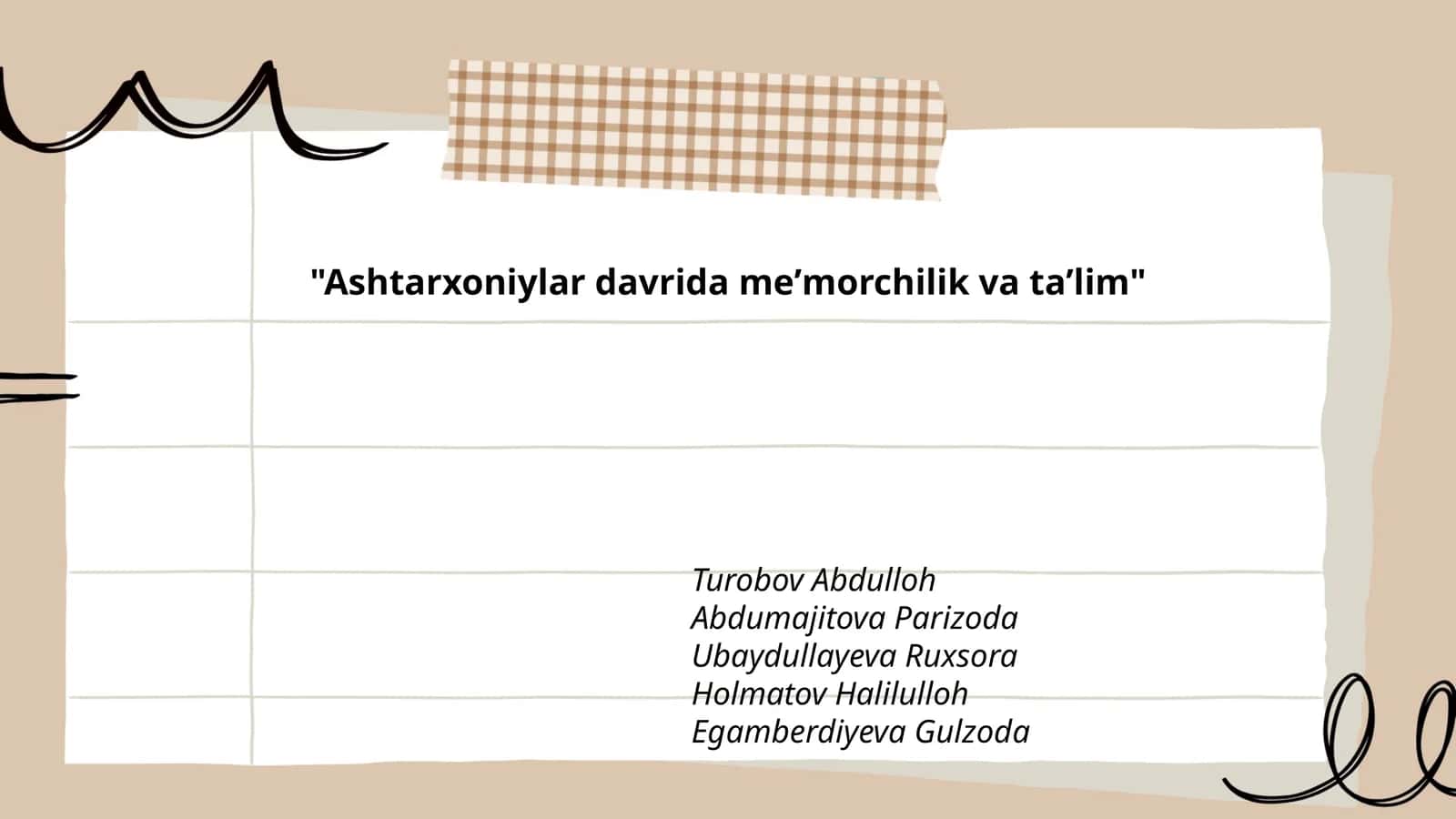 Ashtarxoniylar davrida meʼmorchilik va taʼlim