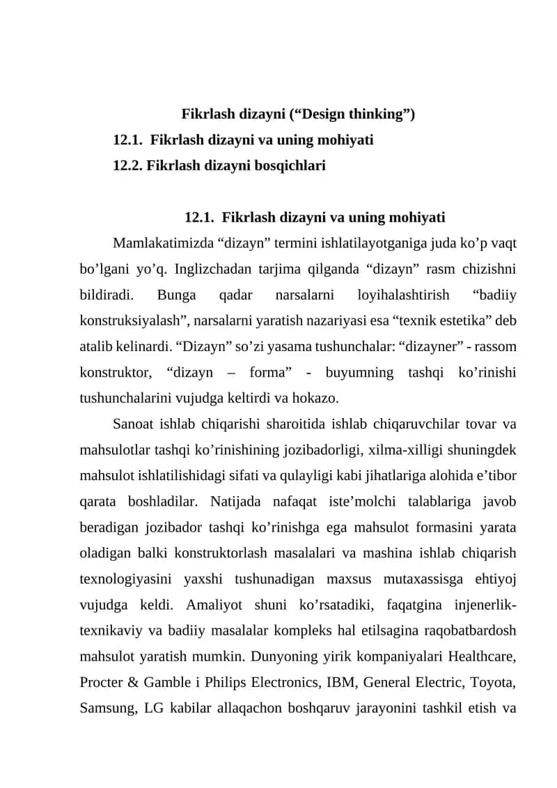 Fikrlash dizayni (“Design thinking”)