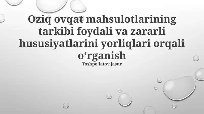 Oziq-ovqat mahsulotlari