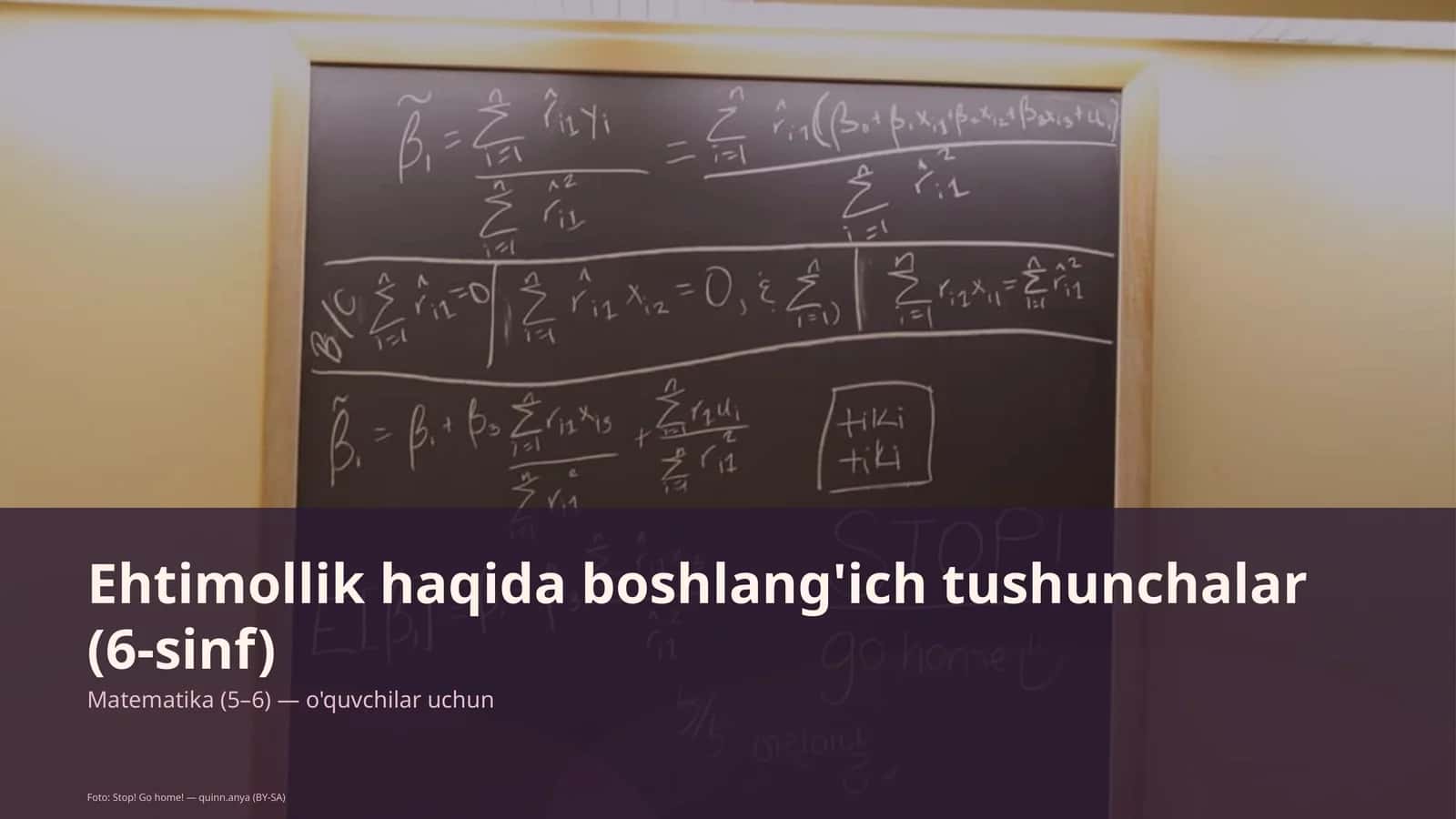Ehtimollik haqida boshlang'ich tushunchalar (6-sinf)