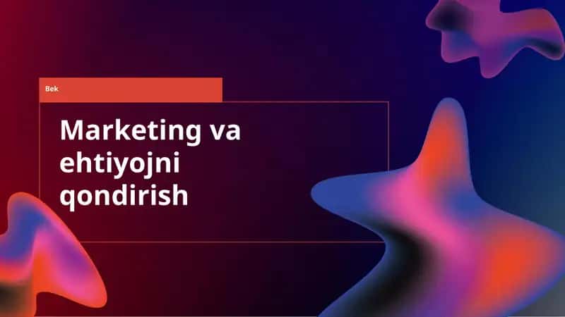 Marketing va ehtiyojni qondirish
