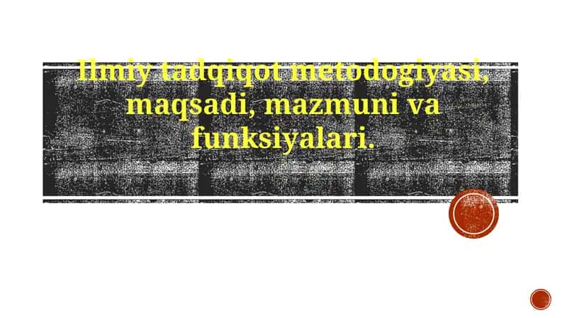 Ilmiy tadqiqot metodogiyasi