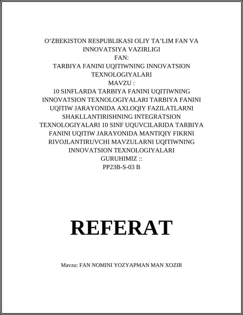 FAN NOMINI YOZYAPMAN MAN XOZIR