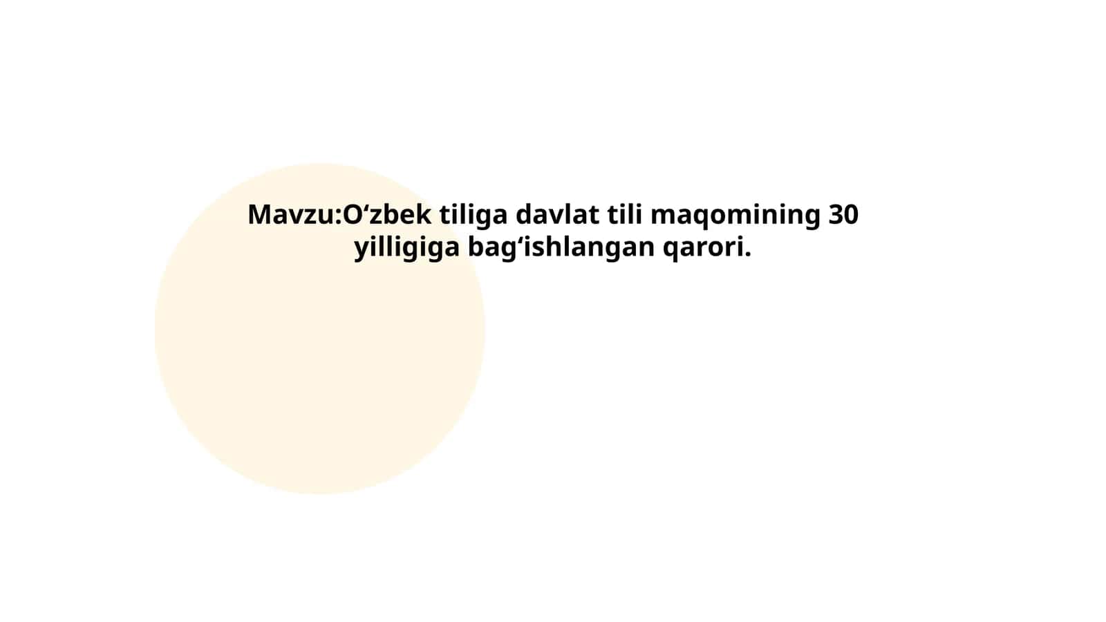 Oʻzbek tiliga davlat tili maqomining 30 yilligiga bagʻishlangan qarori