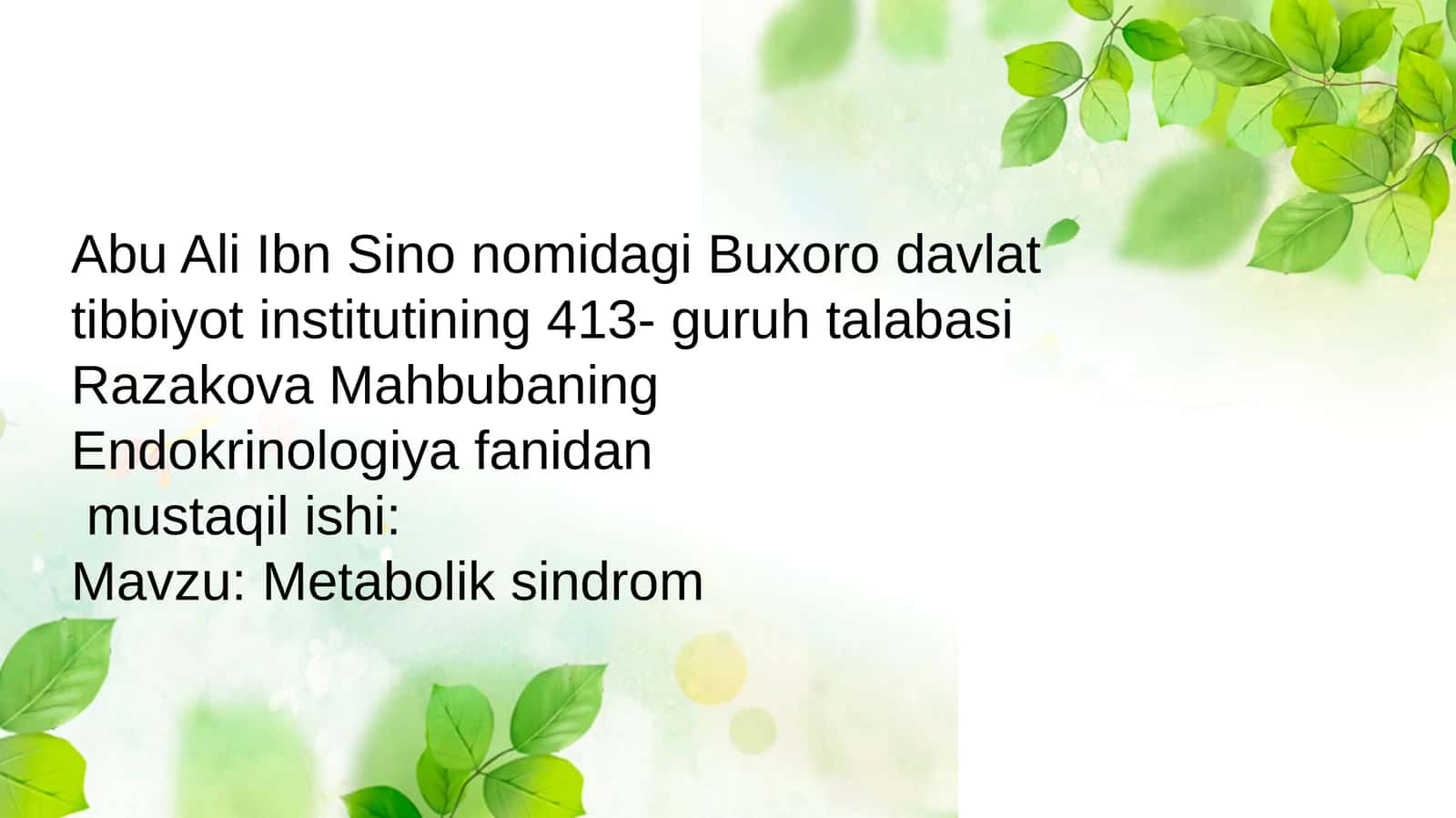 Metabolik sindrom