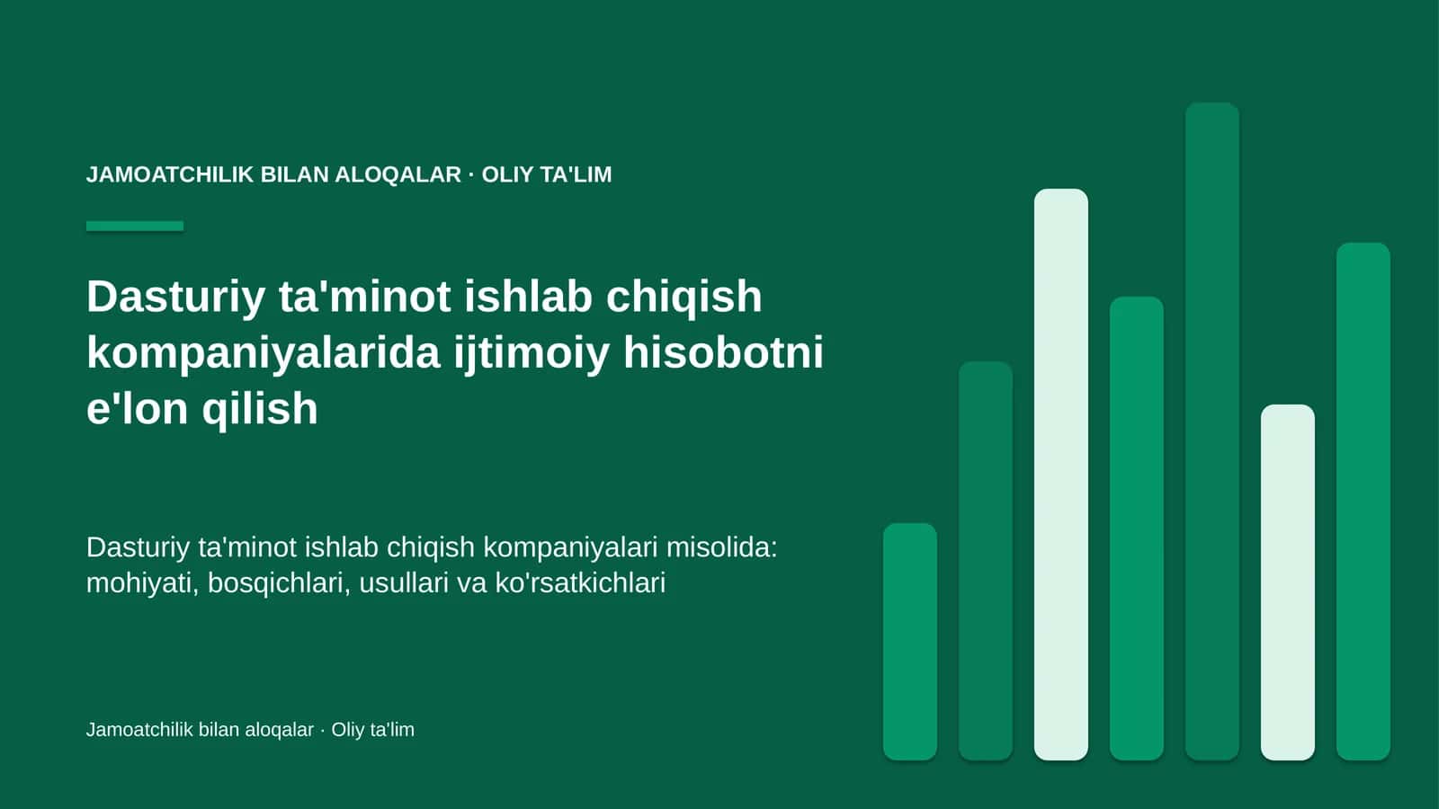 Dasturiy ta'minot ishlab chiqish kompaniyalarida ijtimoiy hisobotni e'lon qilish