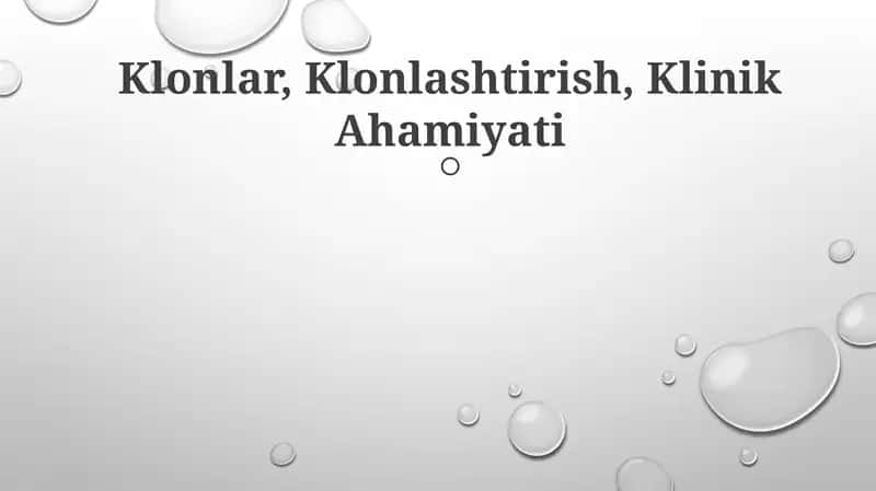 Klonlash asoslari