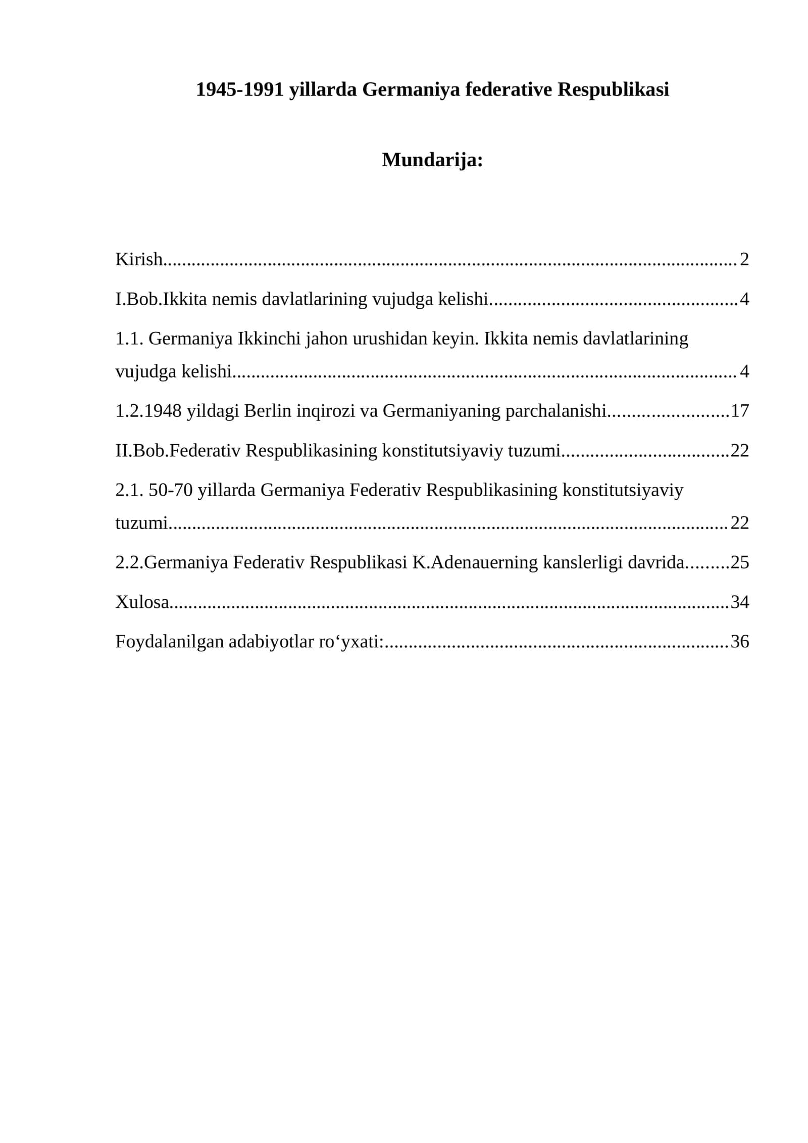 1945-1991 yillarda Germaniya federative Respublikasi