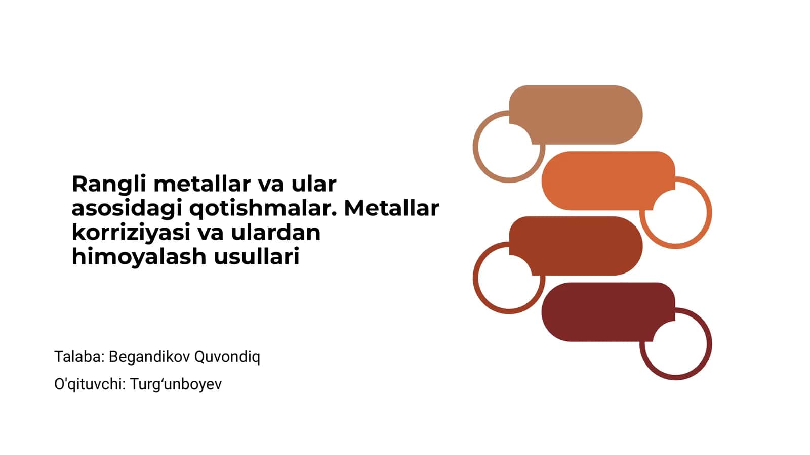 Rangli metallar va ular asosidagi qotishmalar