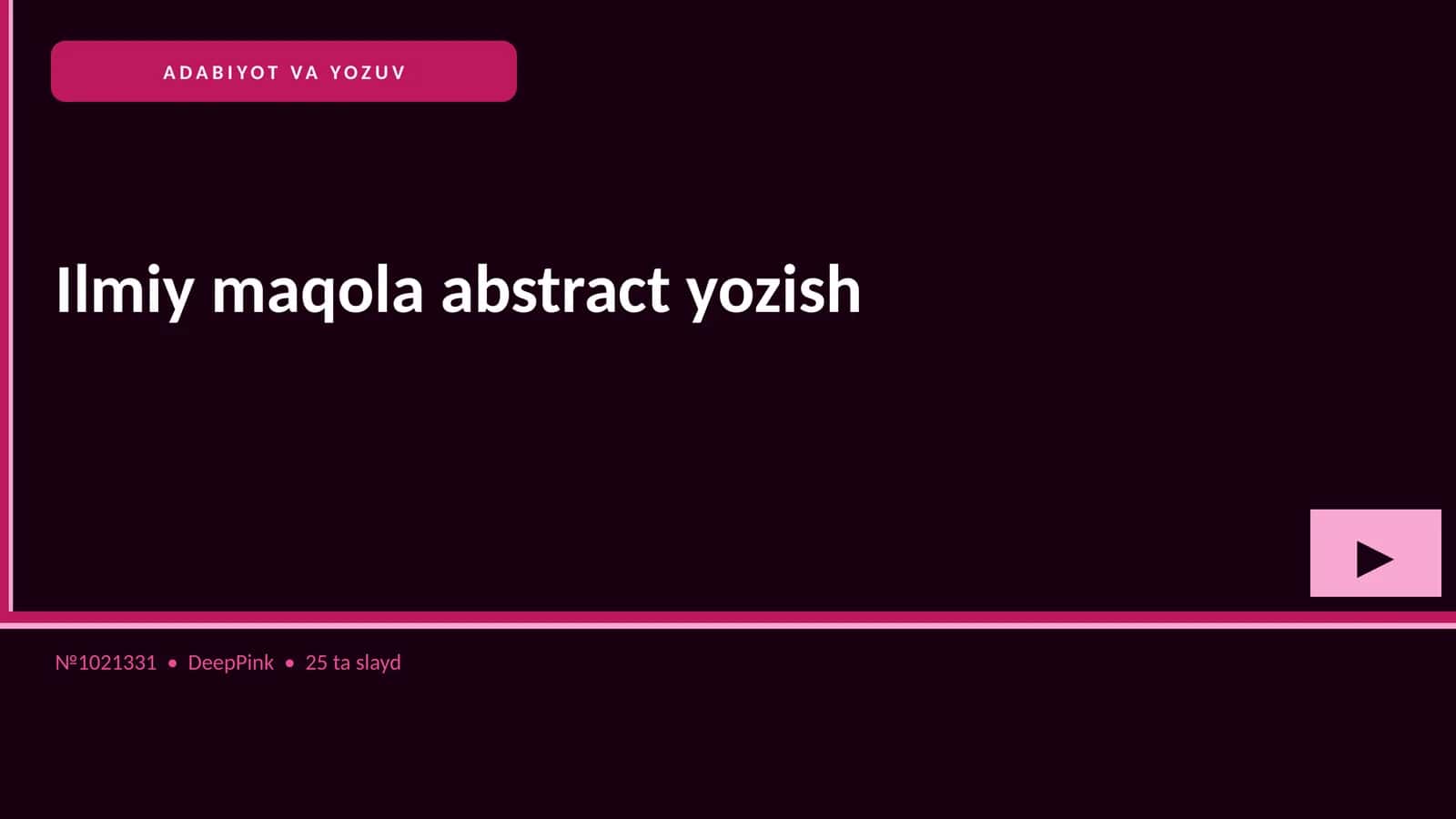 Ilmiy maqola abstract yozish