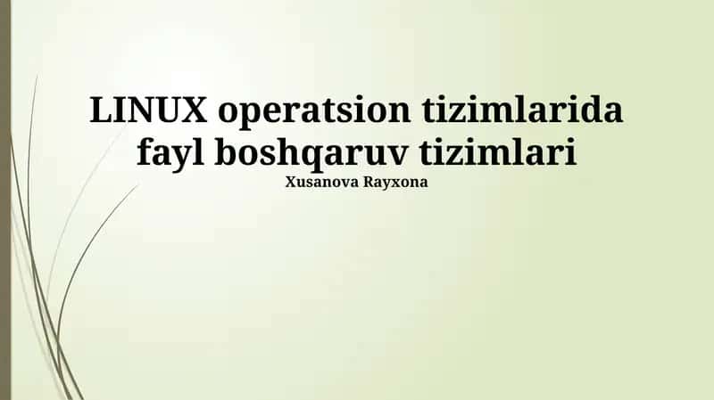 Linux Fayl Tizimlari