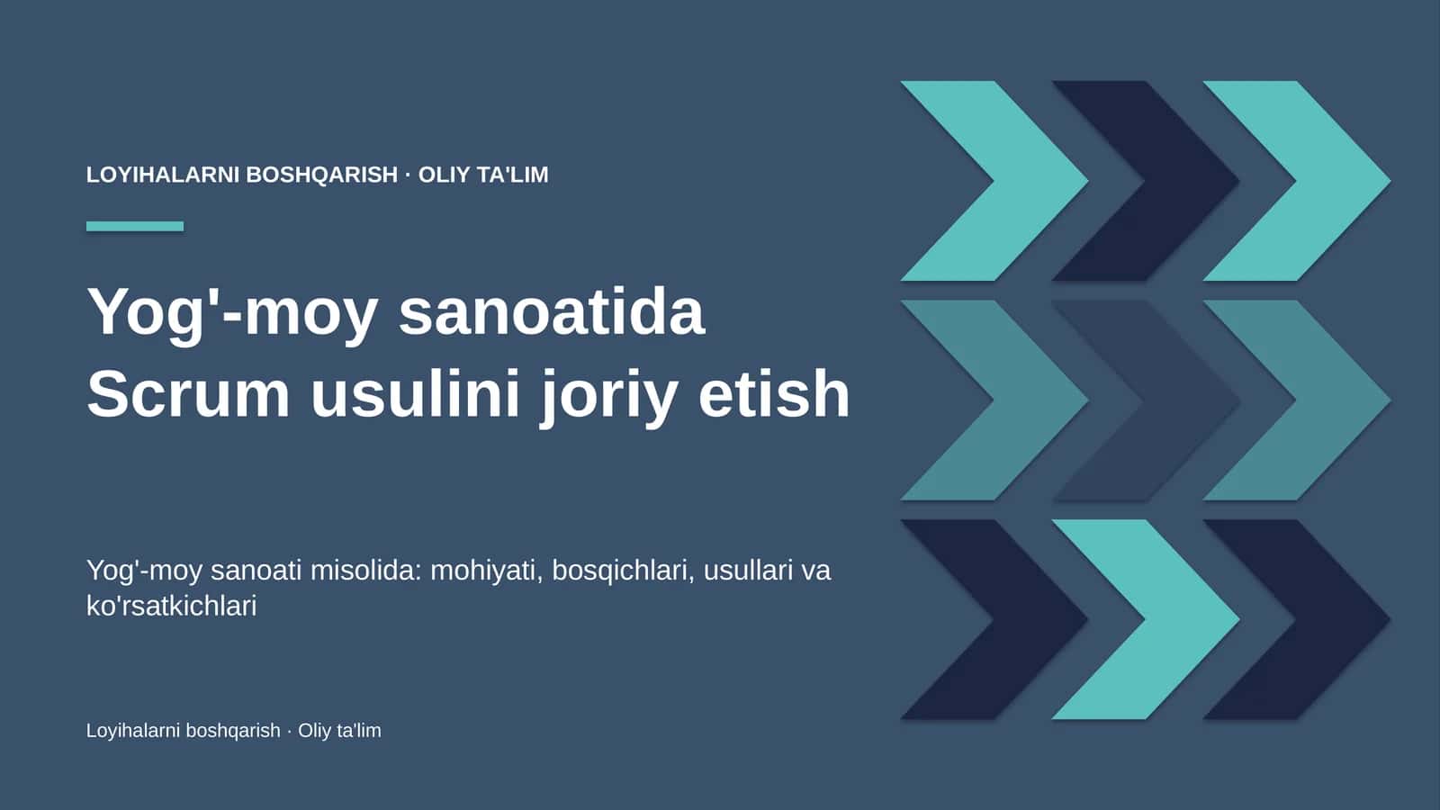 Yog'-moy sanoatida Scrum usulini joriy etish