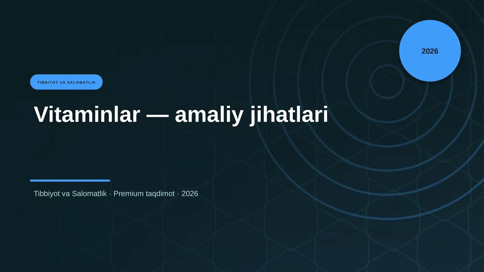 Vitaminlar — amaliy jihatlari