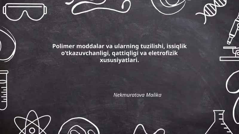 Polimer moddalar va ularning tuzilishi