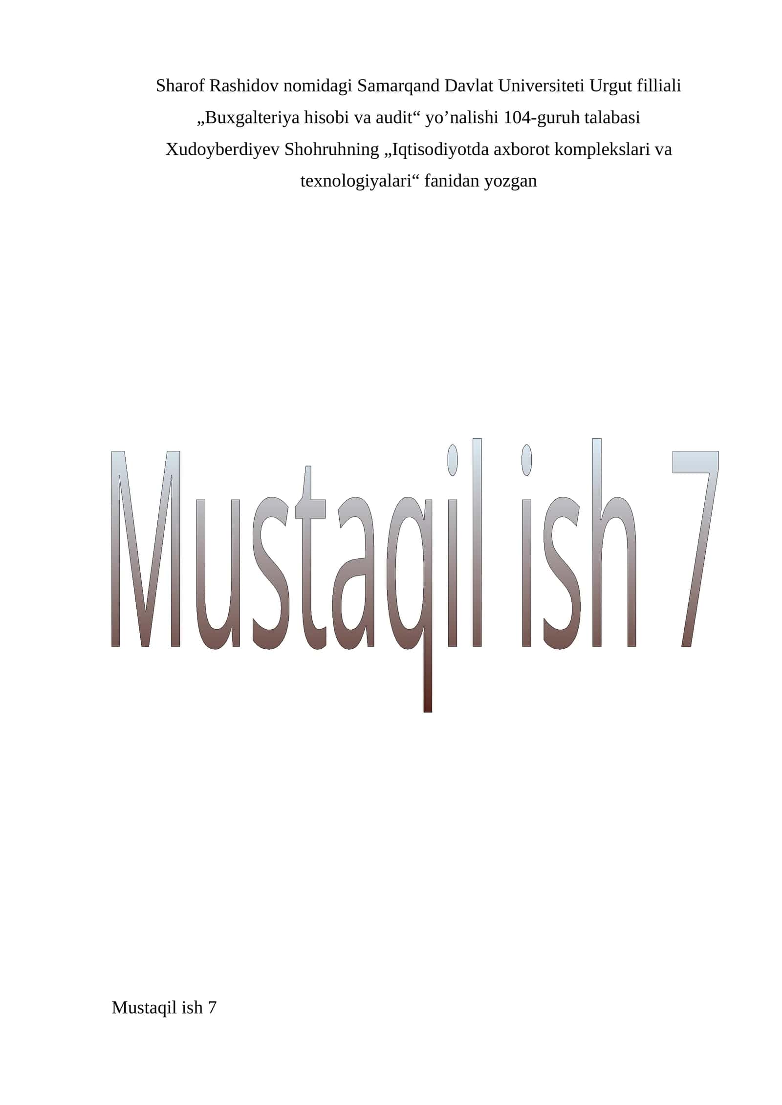 Excel daturida diagrammalar bilan ishlash