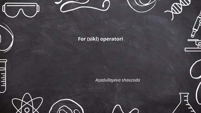 For (sikl) operatori