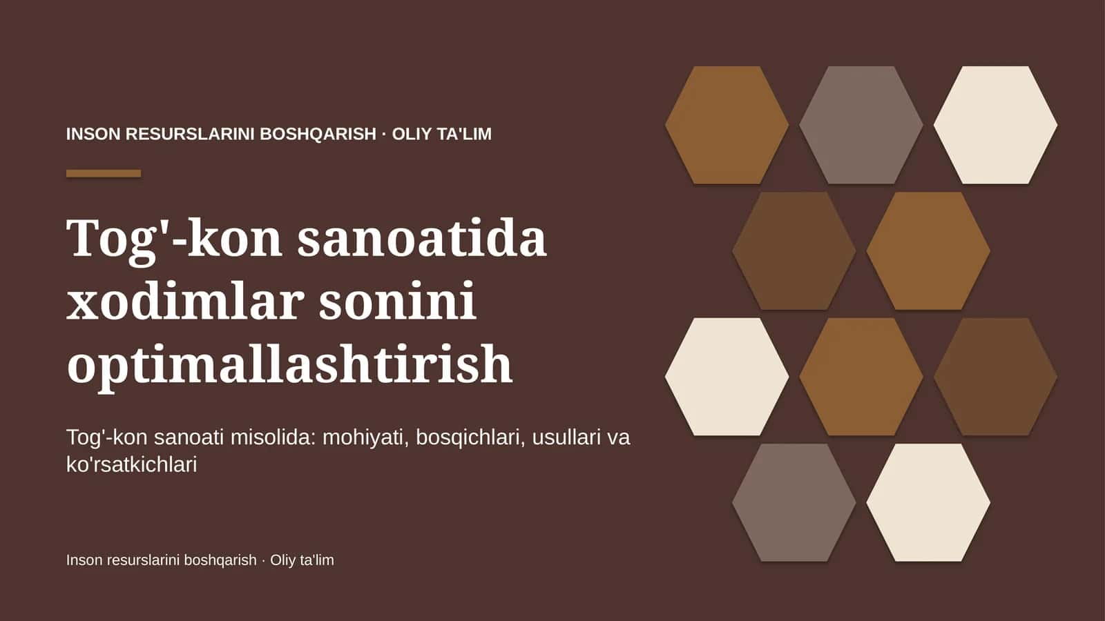 Tog'-kon sanoatida xodimlar sonini optimallashtirish