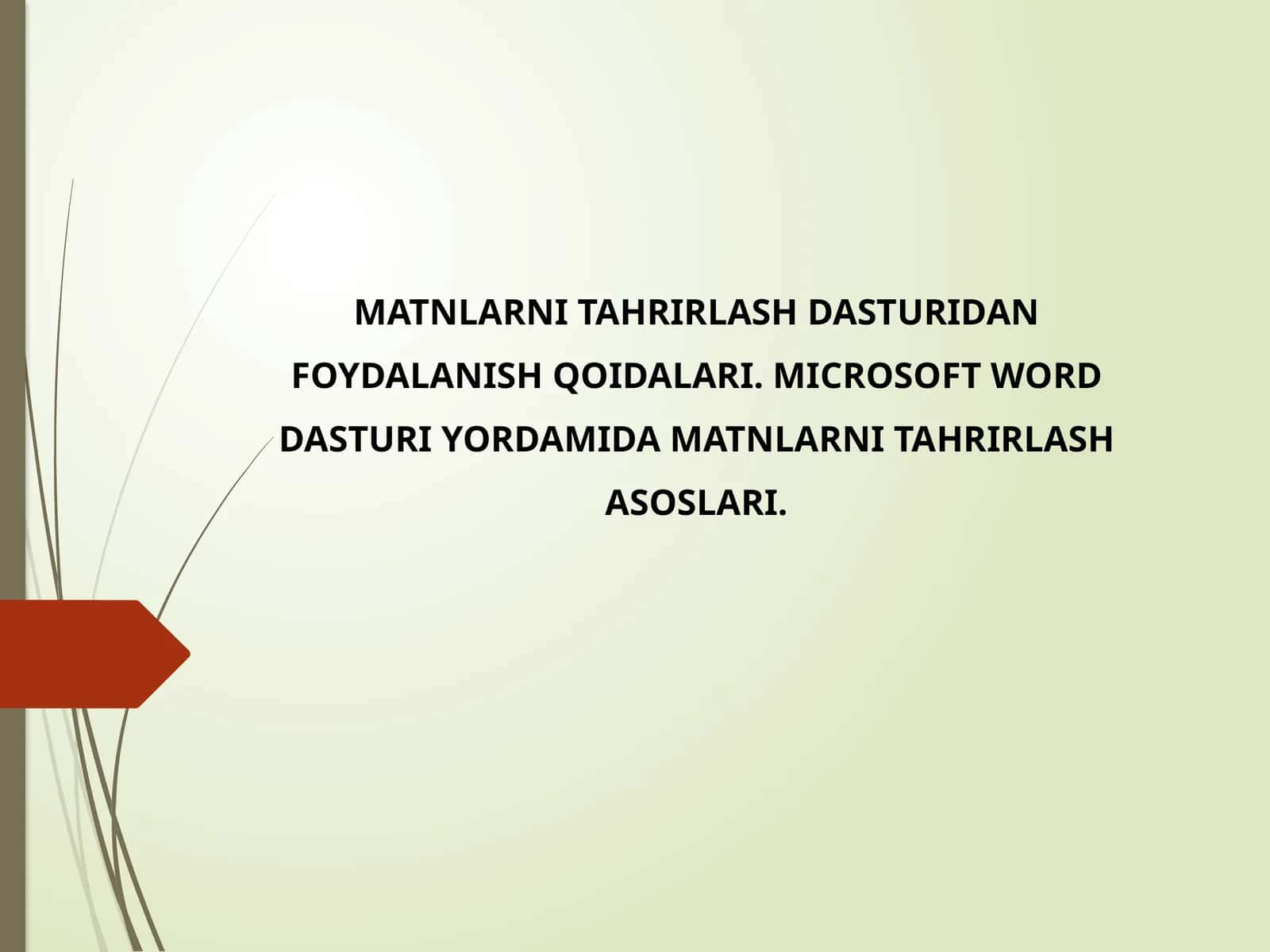 Matnlar tahrirlash dasturidan foydalanish qoidalari